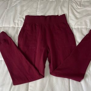 Nike Yoga 7/8 Fleece Pants High Waisted DA0713-638 Red Women’s Size small